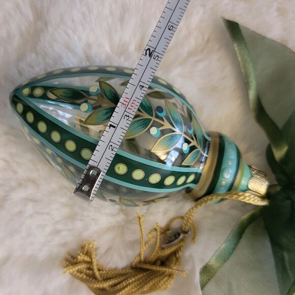 Lenox Handpainted Gems Glass Ornament See Pics for Size Ribbon Tassell - Picture 9 of 9